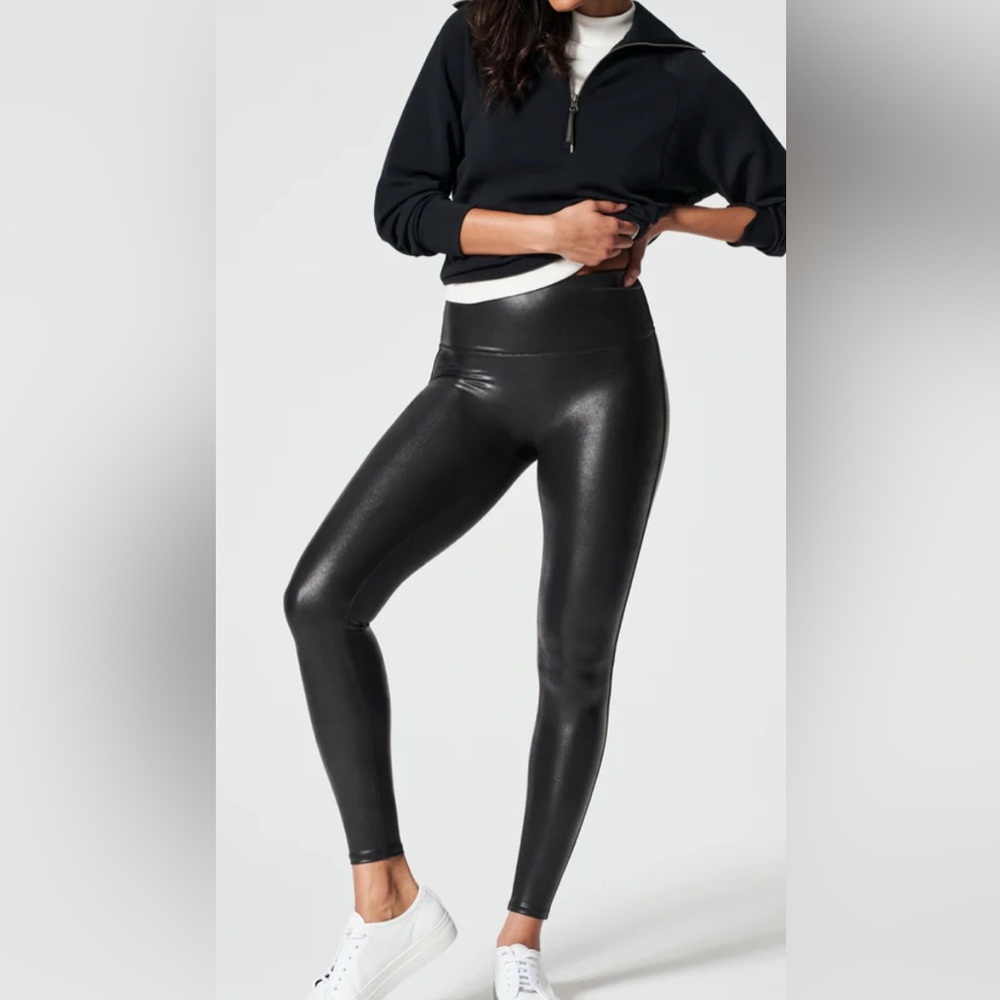 SPANX Faux Leather Black Leggings